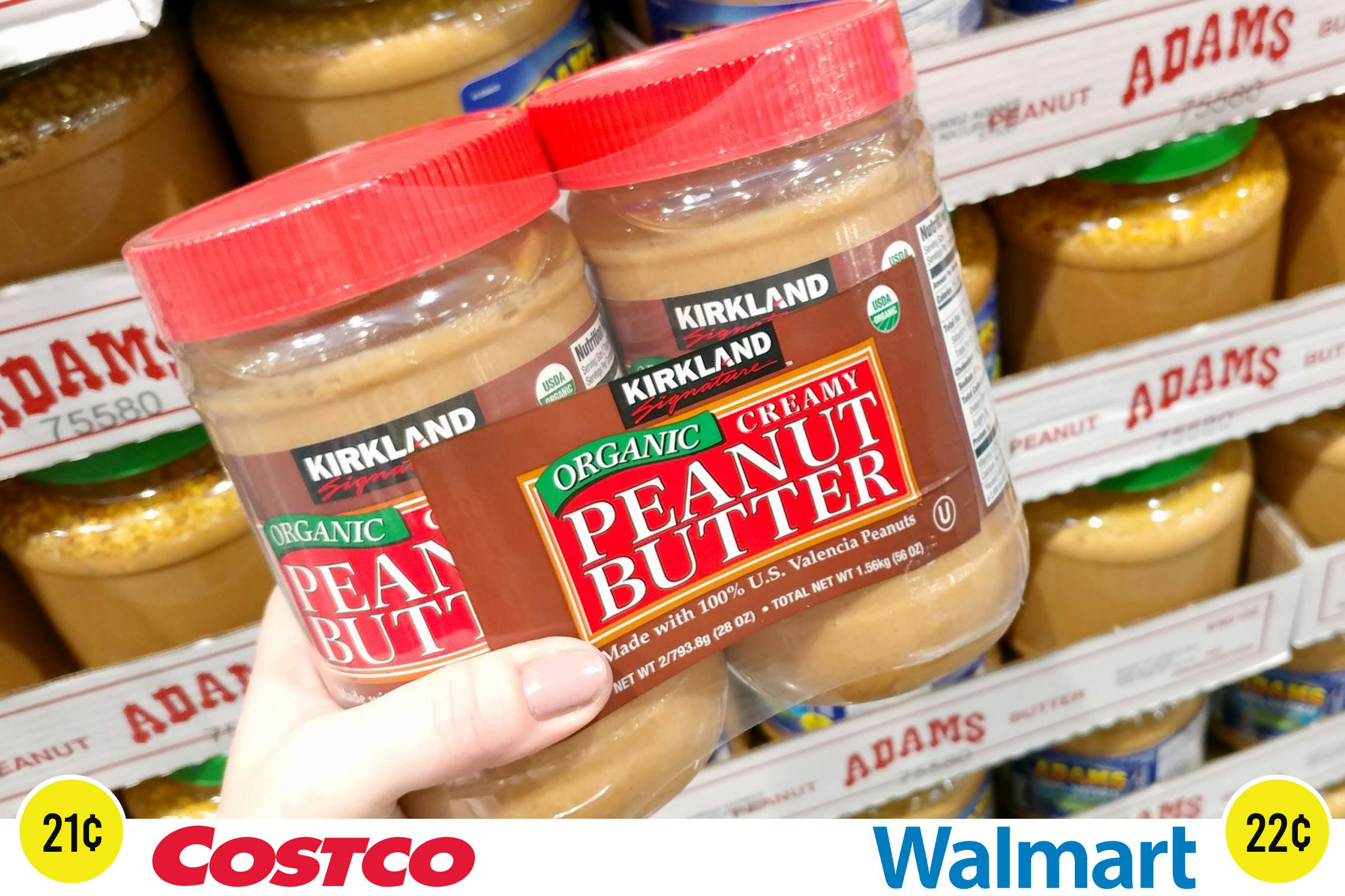 Kirkland brand organic peanut butter at Costco