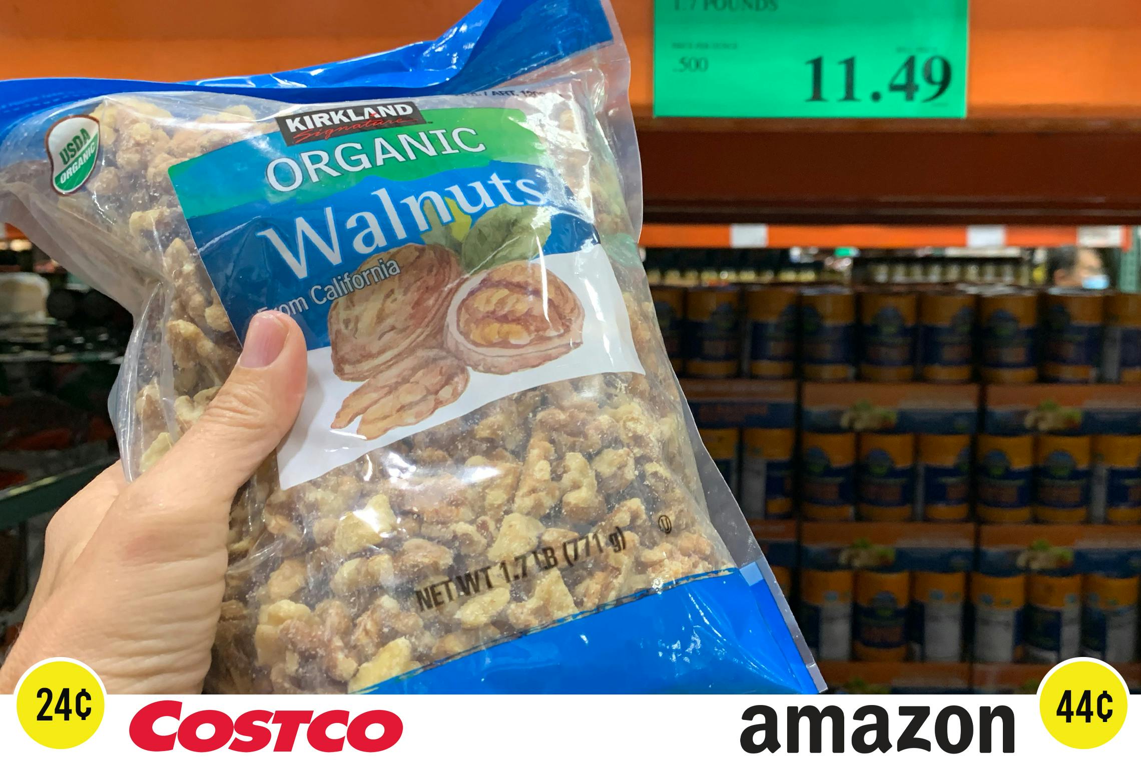 Kirkland brand organic walnuts at Costco