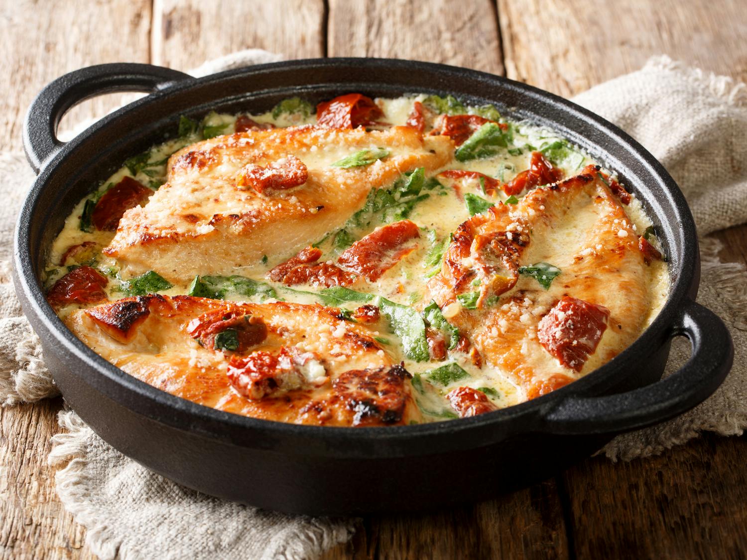 Creamy Tuscan Chicken with Sun-Dried Tomatoes and Spinach recipe