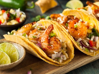Shrimp Tacos with Creamy Cilantro Sauce recipe