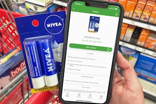 A Nivea deal on an iPhone next to Nivea lip care.