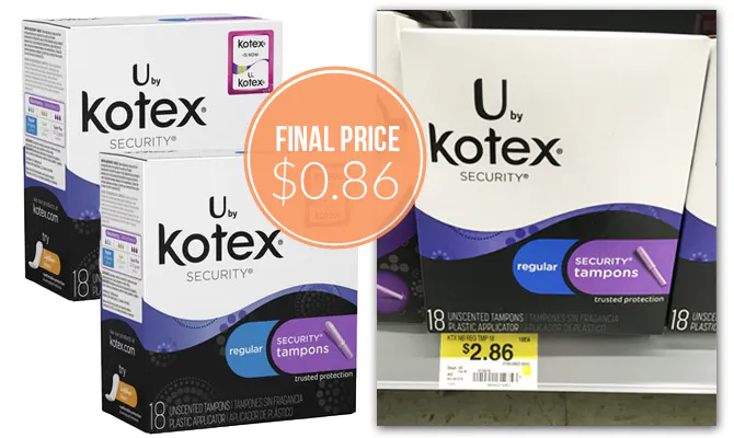 U By Kotex Security Tampons Only 0 86 At Walmart The Krazy Coupon Lady
