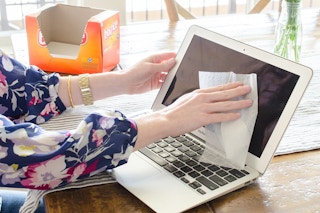 Use an old dryer sheet to wipe and repel dust from TV and computer screens