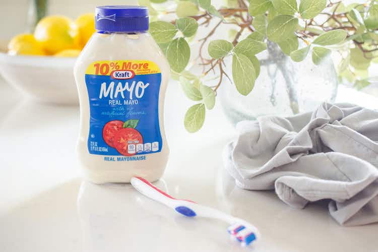 Rub mayo onto indoor plants' leaves for extra shine after dusting