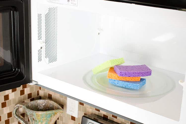 Stop germs from spreading by microwaving a damp sponge for 60 seconds.