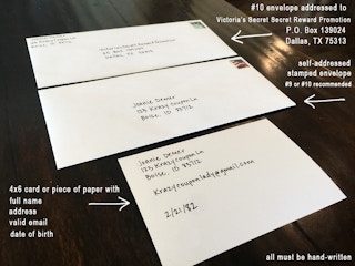 victorias secret mail in request