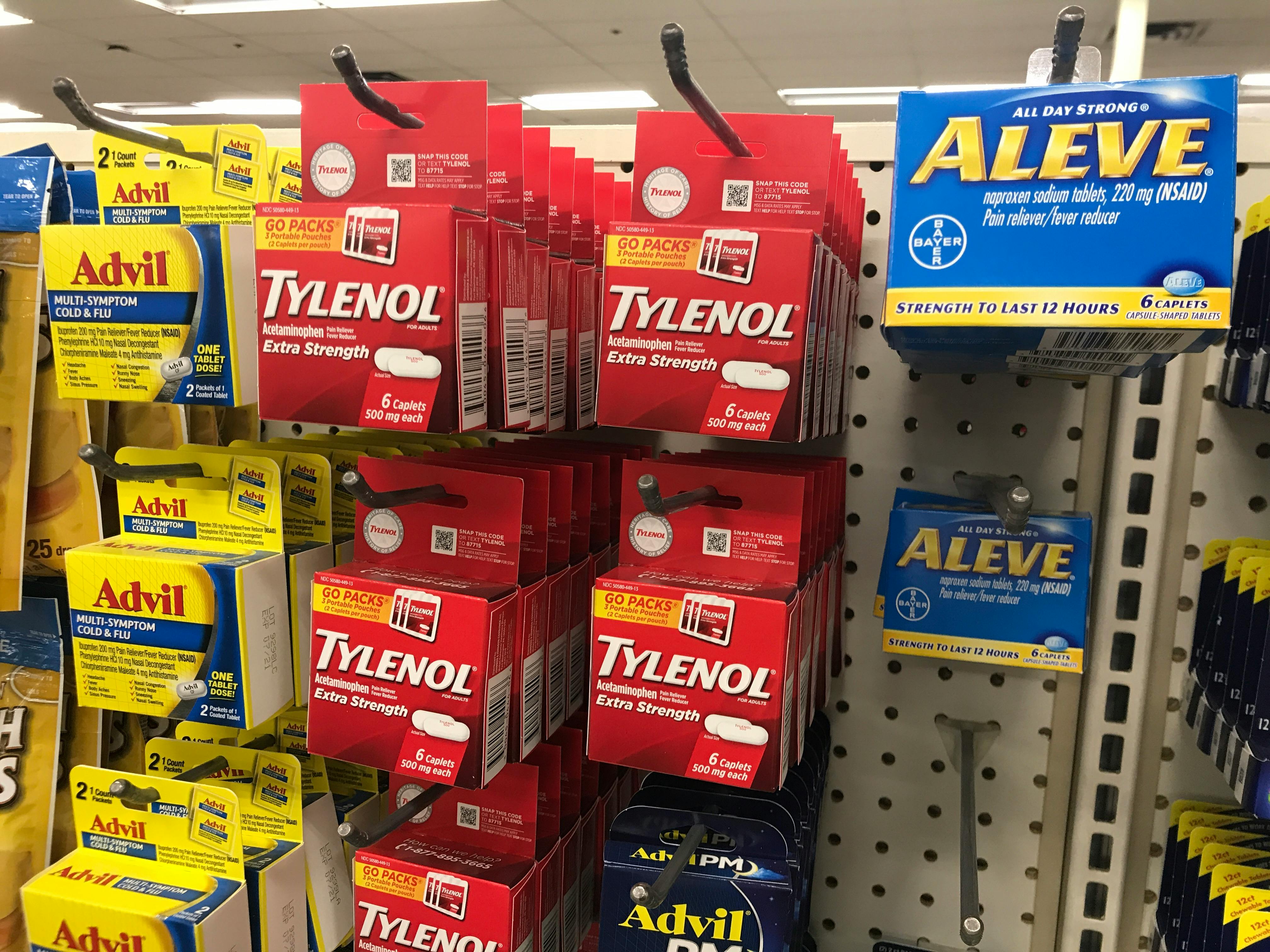 tylenol and alleve on dollar tree shelves