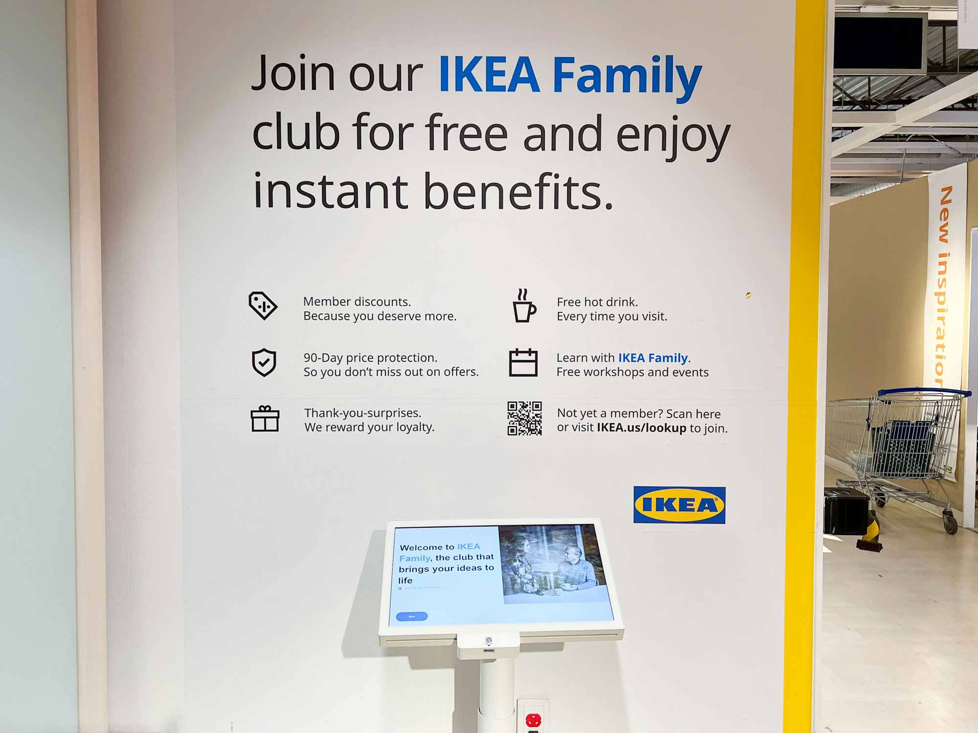 a screen inside Ikea for signing up for the Family Membership