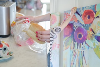 Dust paintings (or stucco) with bread heels.