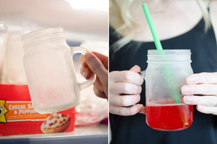 Store beverage glasses and cups in the freezer
