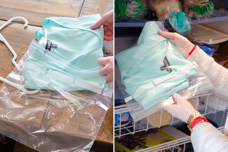 Freeze static cling-prone skirts and shirts before wearing.