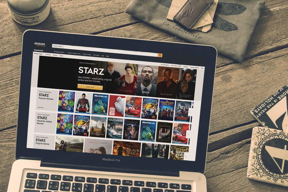 laptop with Starz streaming channel site