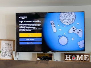 Amazon prime video sign-in screen on a TV.