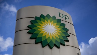A BP logo against the sky