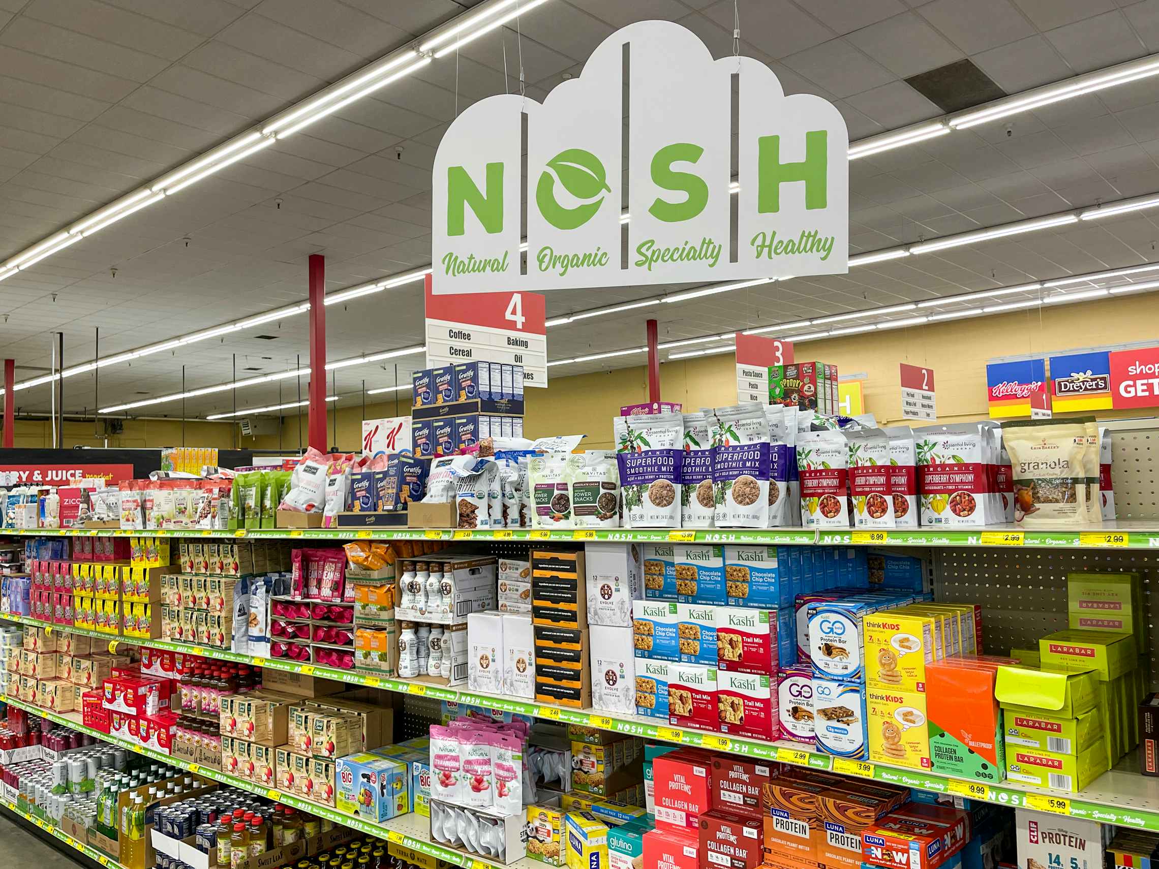 NOSH sign and products inside Grocery Outlet