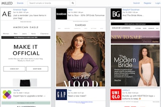 Milled email subscriber tracker screenshot