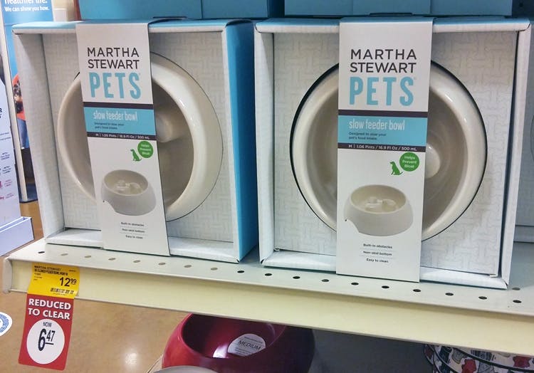 martha stewart slow feeder dog bowl