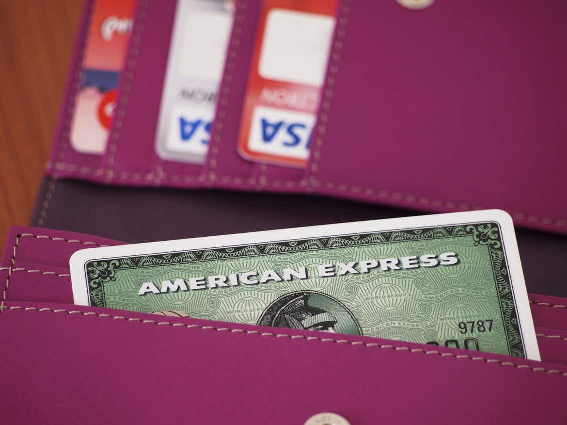 An American Express card in a wallet