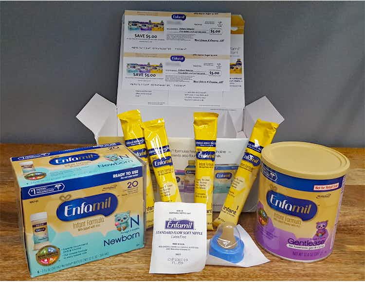 Sign up for the Similac and Enfamil baby formula clubs for free samples and coupons.