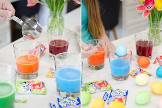 Dye eggs using Kool-Aid.