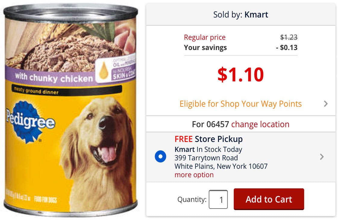 kmart pedigree dog food