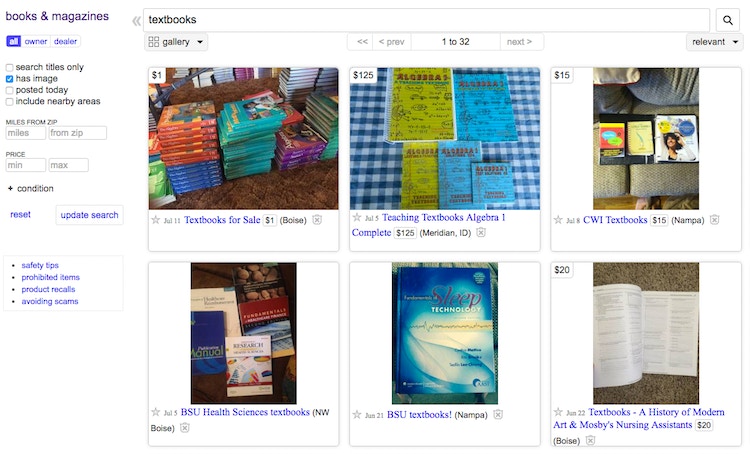 Step 1: Find used books.