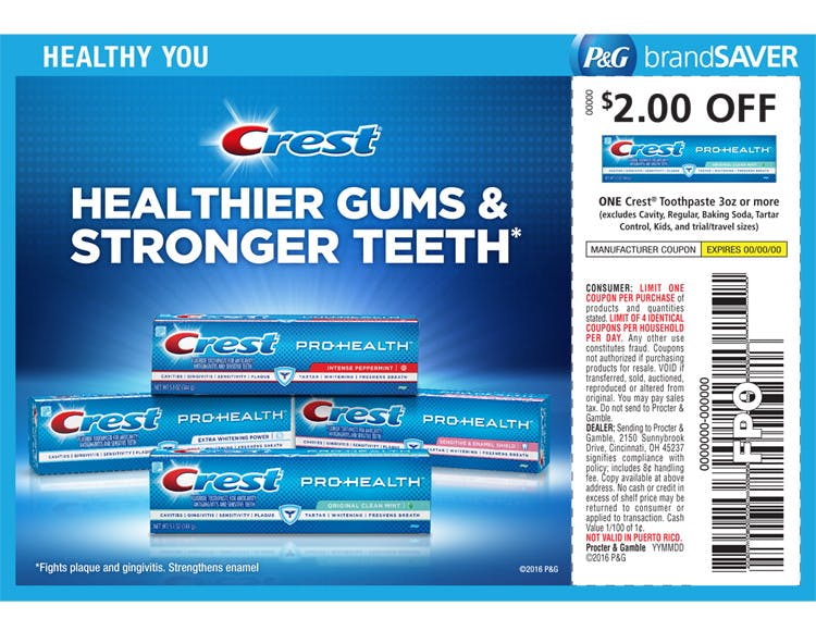 Crest Toothpaste Coupon Printable