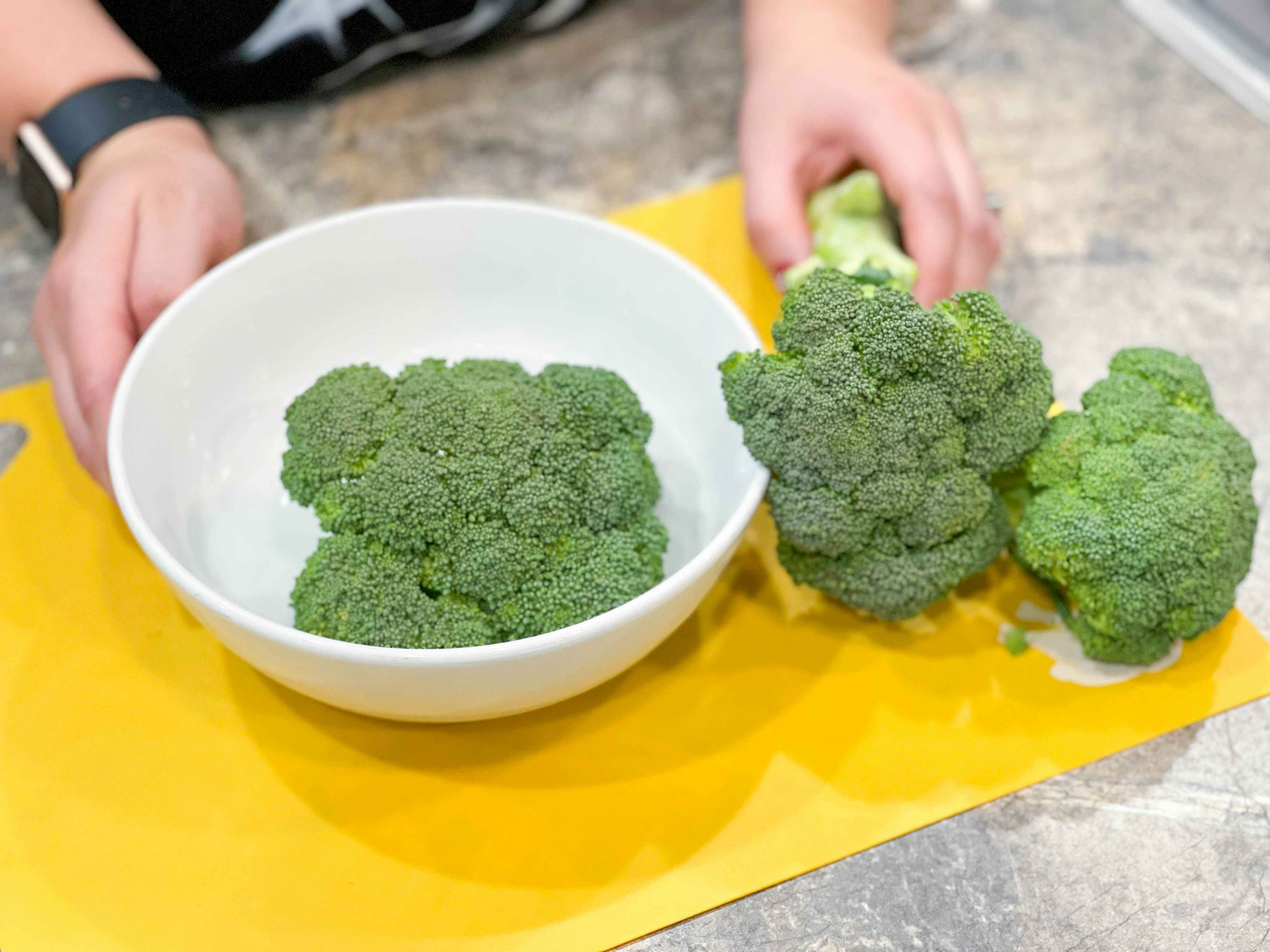 broccoli in water in a bowl