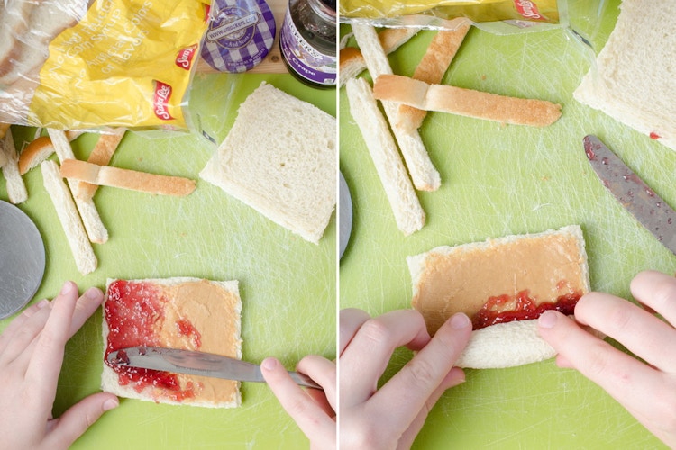 Make PB&J sushi rolls