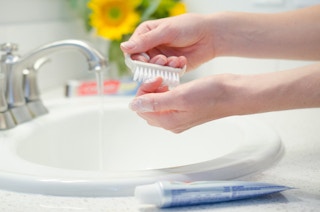 Lighten discolored nails with whitening toothpaste.