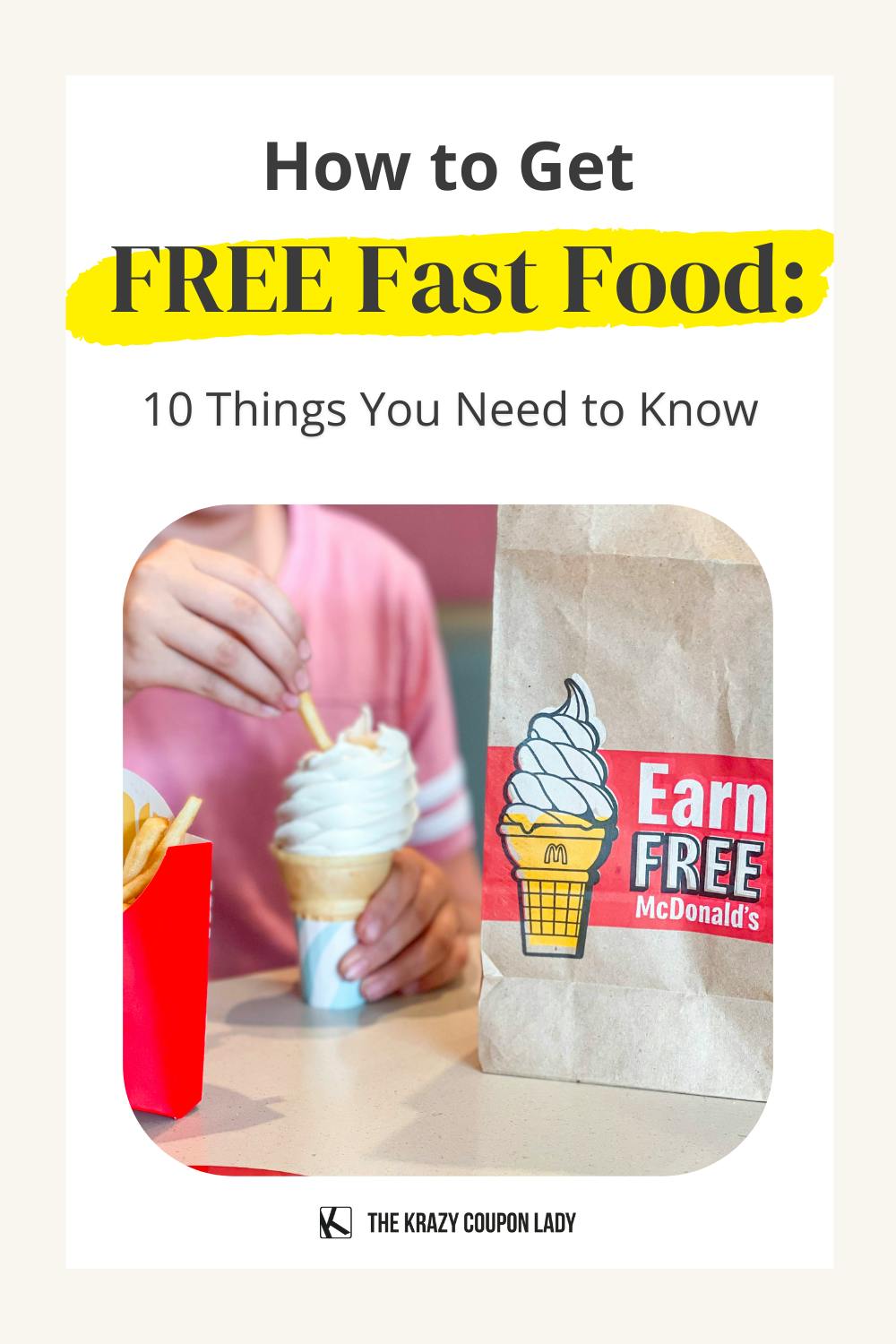 How to Get Free Fast Food The Krazy Coupon Lady