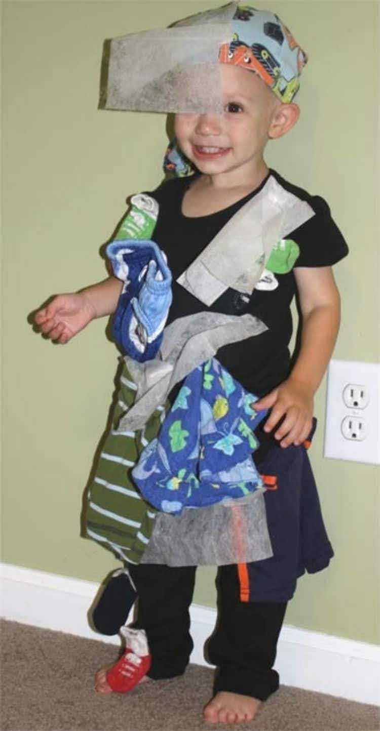 Pin socks and dryer sheets onto your clothes for a static cling costume.