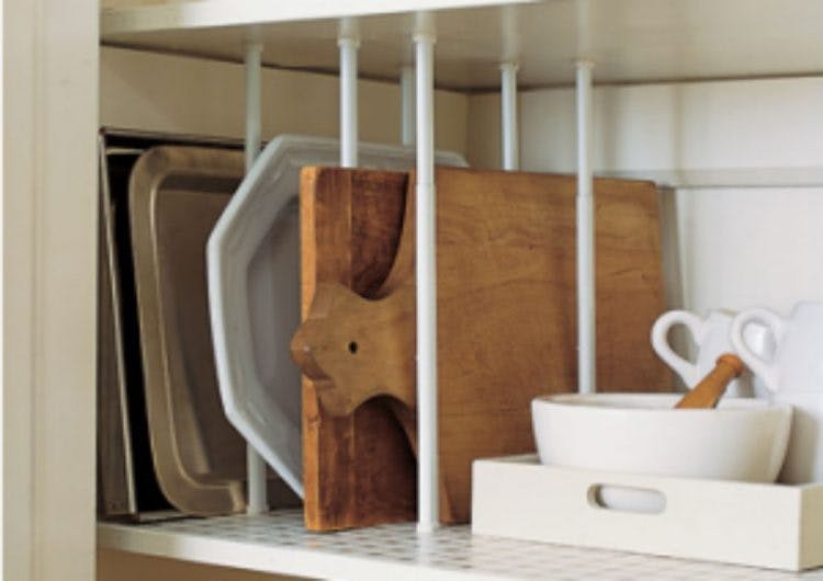 Turn tension rods into dividers.