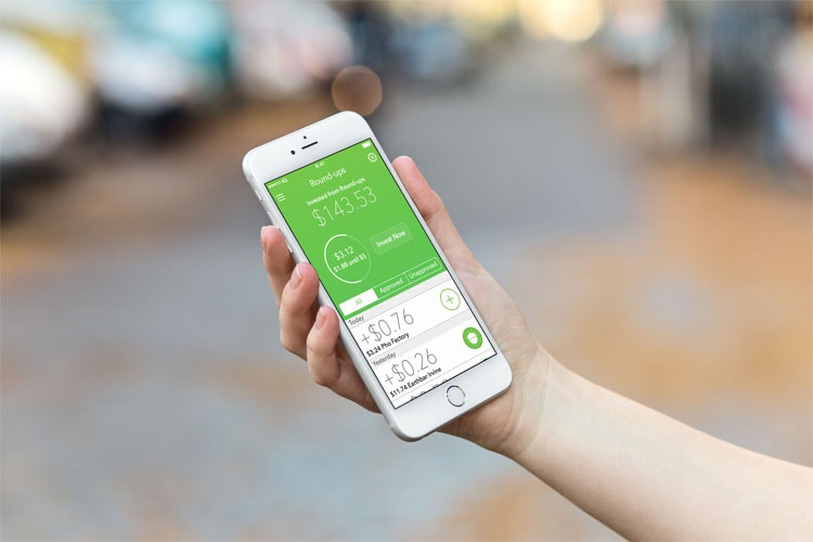 Round up screen from acorns app 