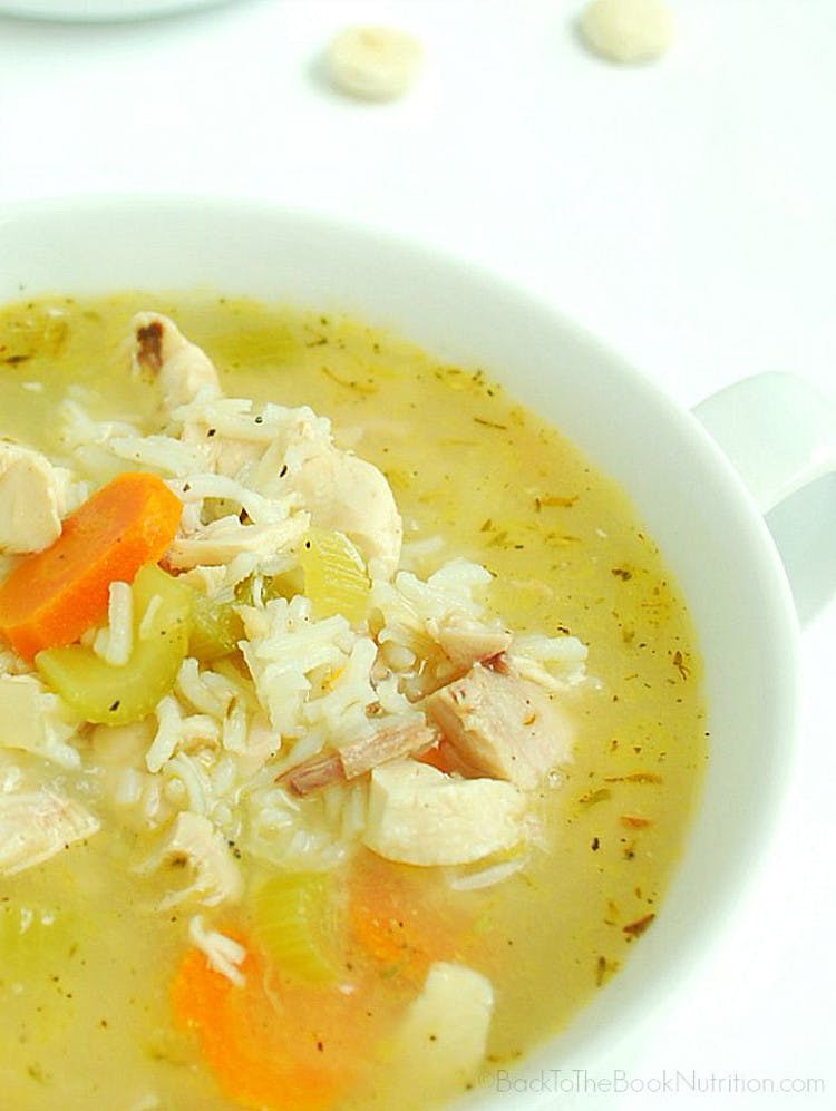 20-Minute Rotisserie Chicken Rice Soup