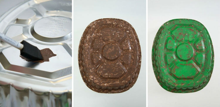 Attach a painted baking pan to your child's back and turn him or her into a TMNT.