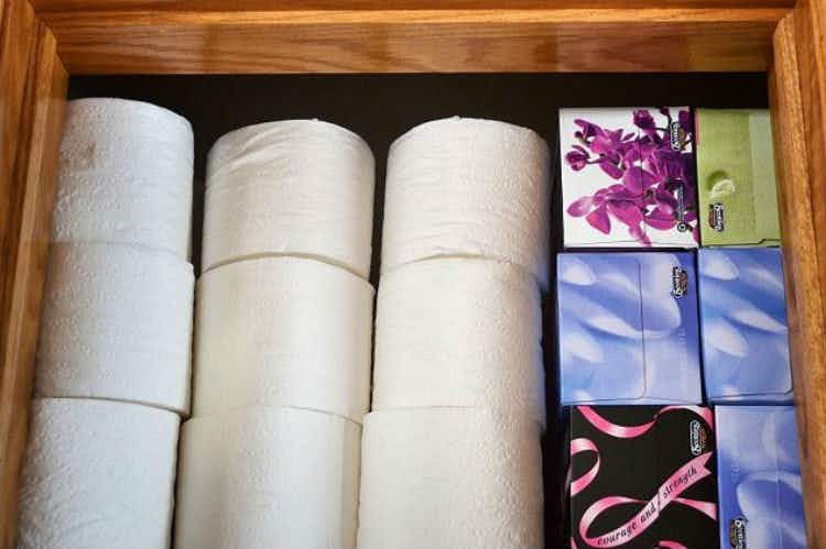 Stack lighter or less-used items on the highest shelf.