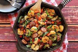20-Minute Shrimp & Sausage Paleo Skillet Meal