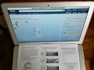 Mail-in rebates work the same for online purchases as they do for in-store purchases.