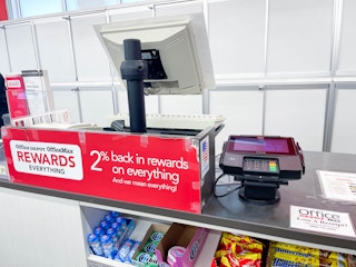 office depot rewards sign at checkout