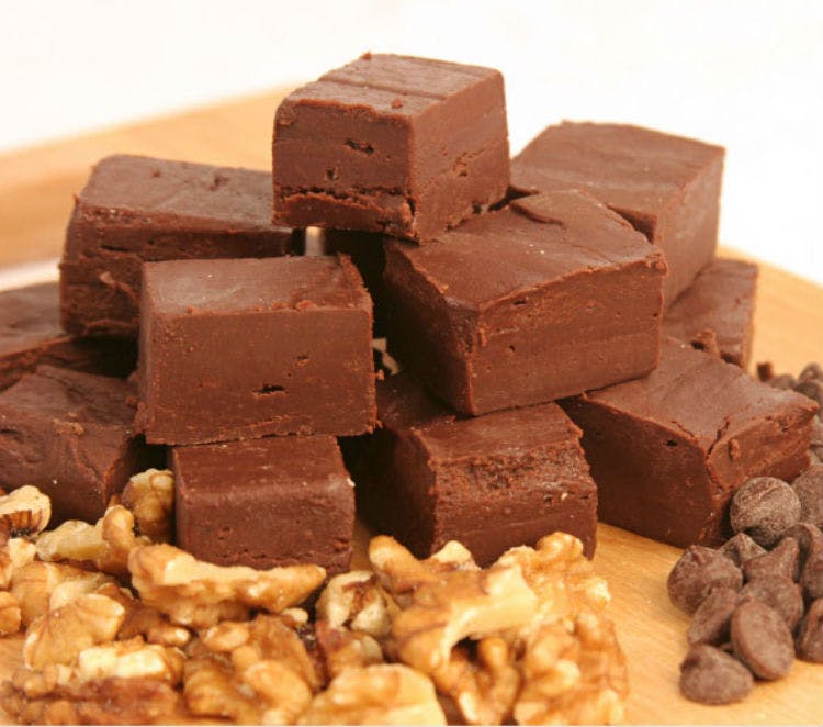 Make holiday fudge using candy from Halloween clearance.