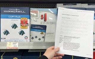 Get free or cheap copy paper with rebates at Staples.