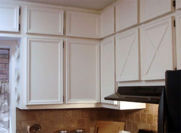 Add molding and trim to cabinet doors.