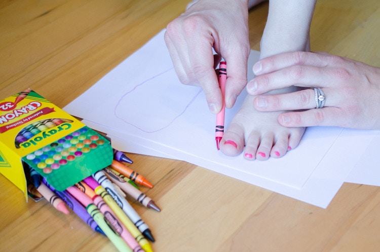 Shop for children's shoes easily by tracing your child's foot.