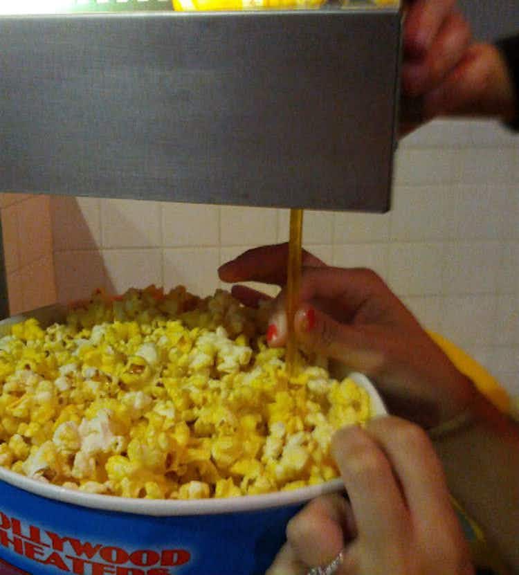 Use a straw to butter your popcorn.