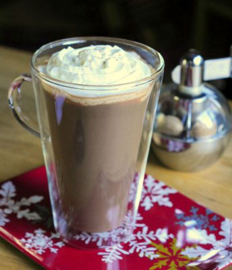 Put hot chocolate in eggnog.