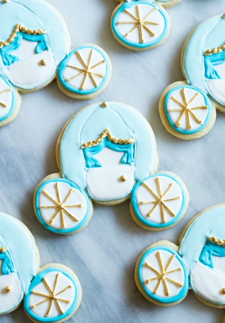 Create a Cinderella carriage with a Mickey Mouse cookie cutter.