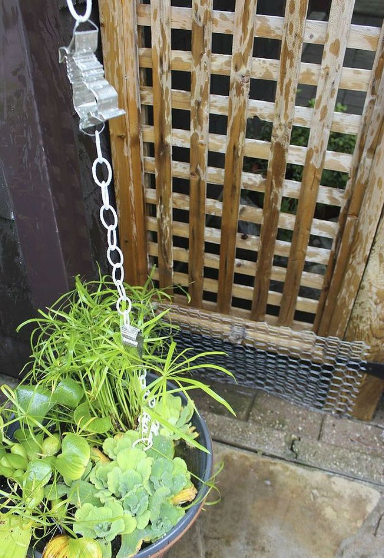 Put together a DIY cookie cutter rain chain.