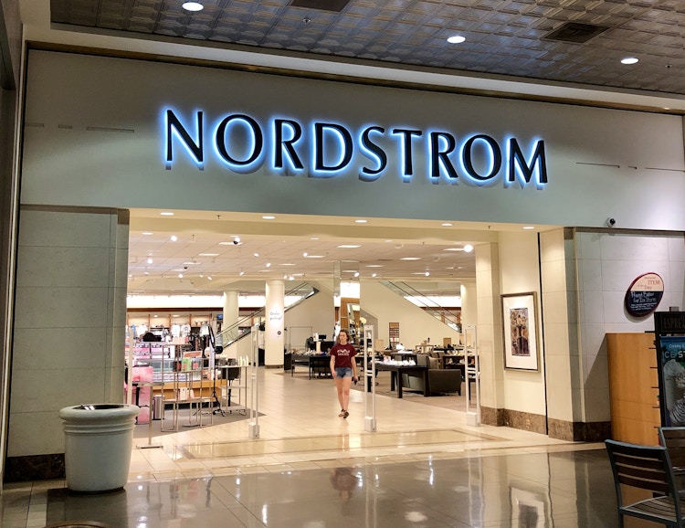 Nordstrom store, mall entrance store front.