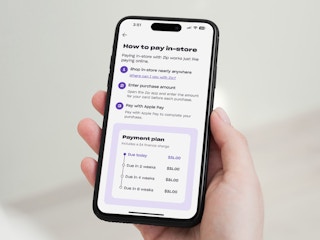someone looking at the Zip app on their phone